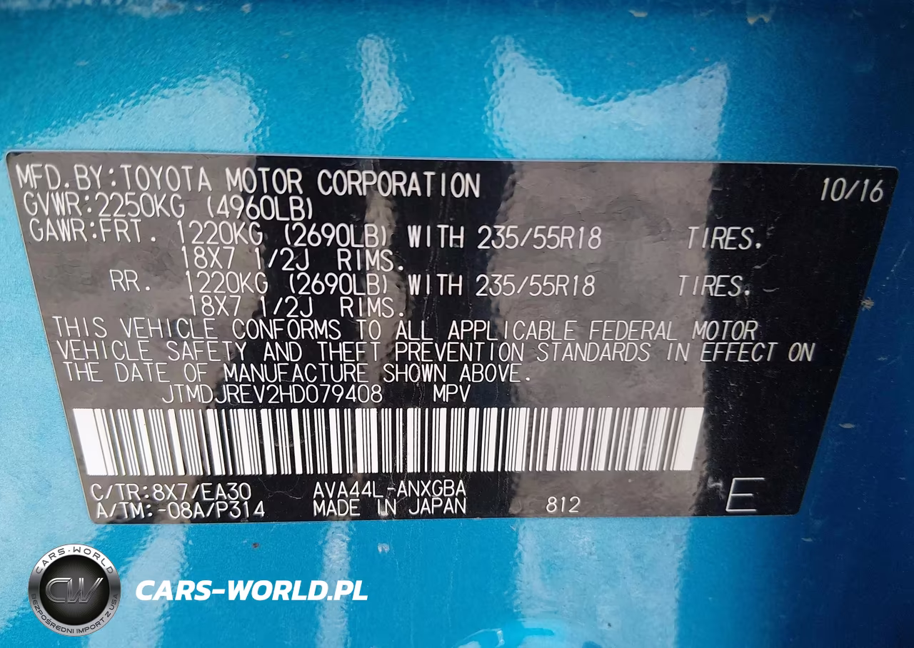 2017 Toyota Rav4 Hybrid Limited VIN:JTMDJREV2HD079408 - 9