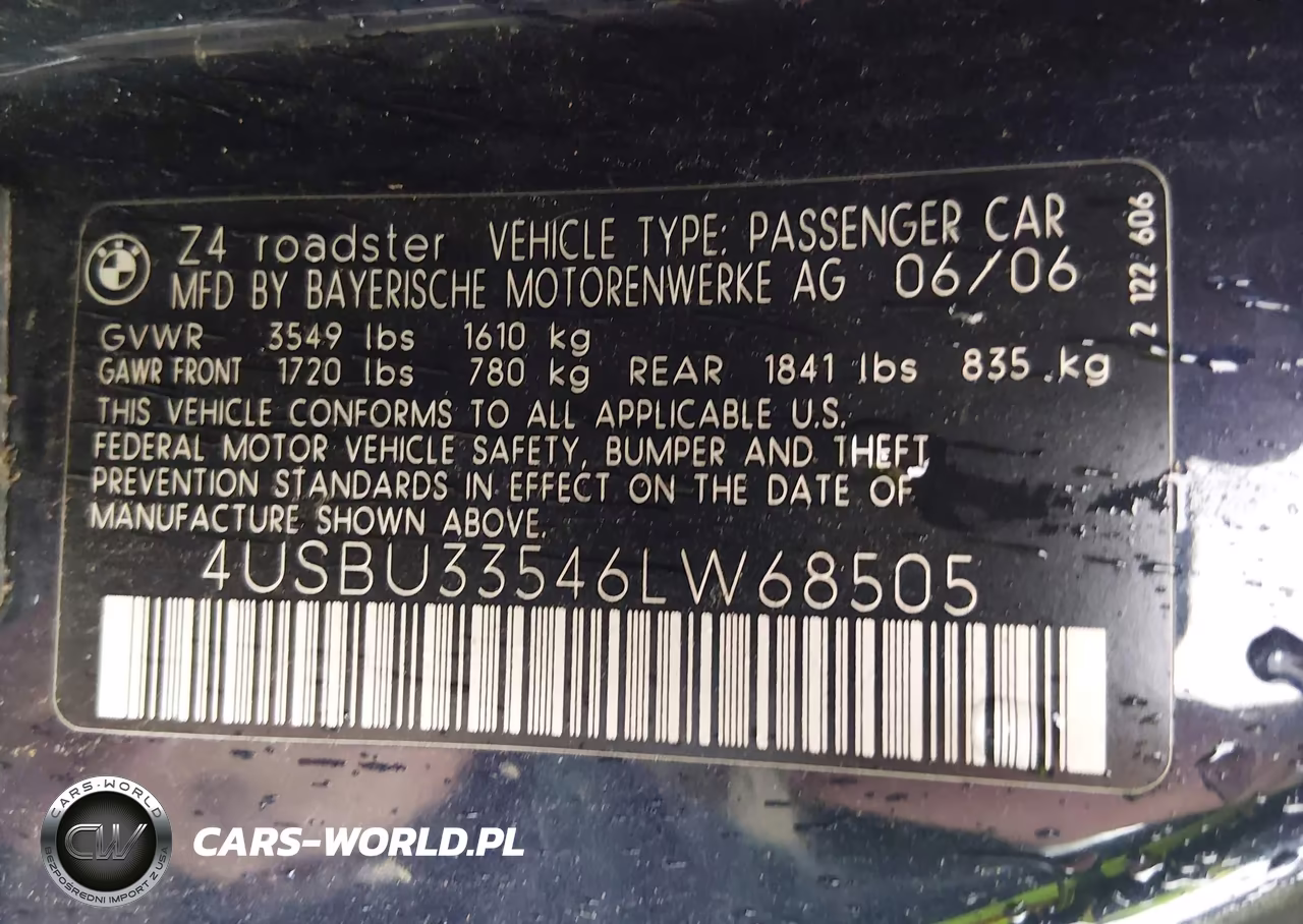 2006 BMW Z4 3.0I VIN:4USBU33546LW68505 - 9