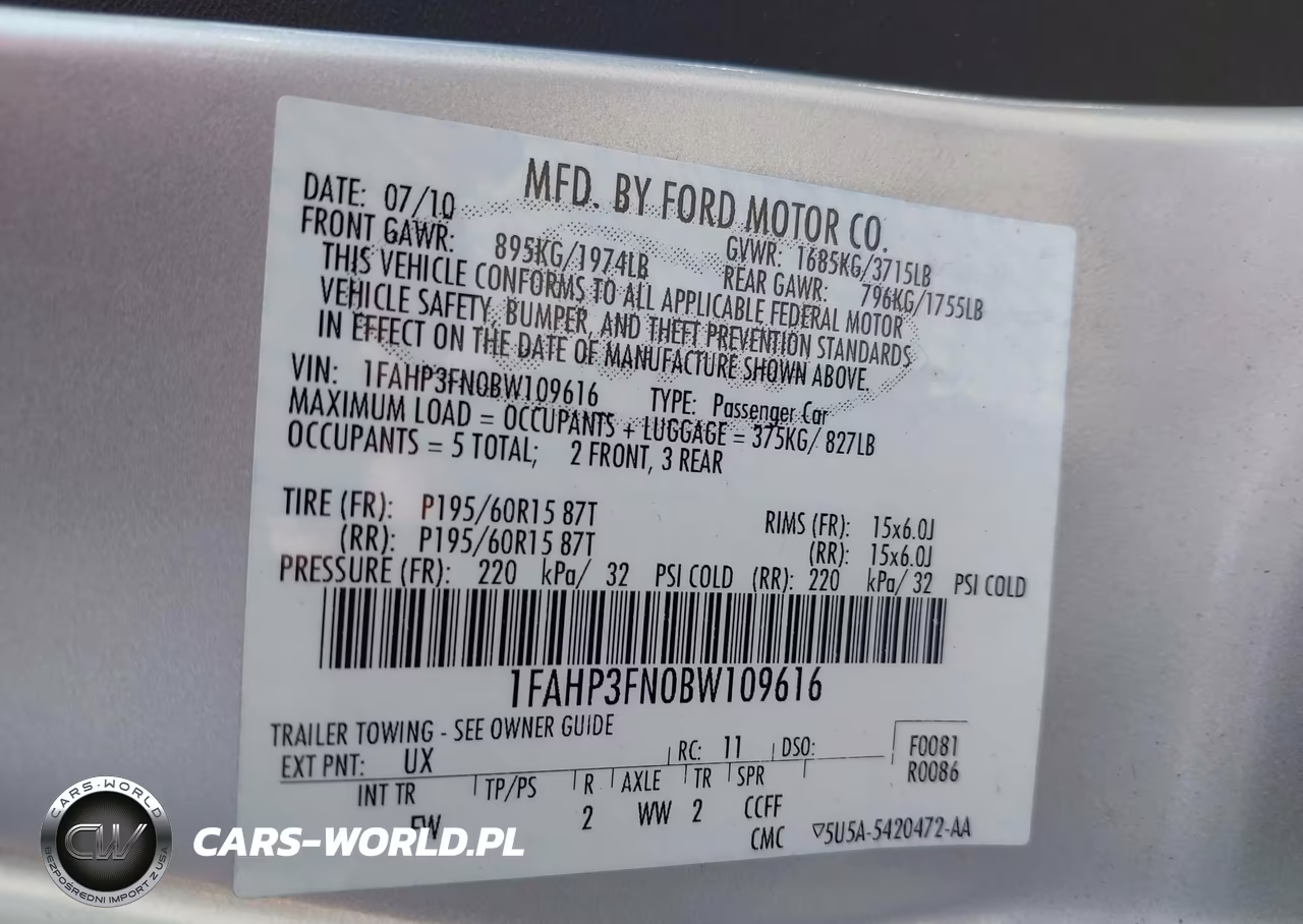 2011 Ford Focus Se VIN:1FAHP3FN0BW109616 - 9