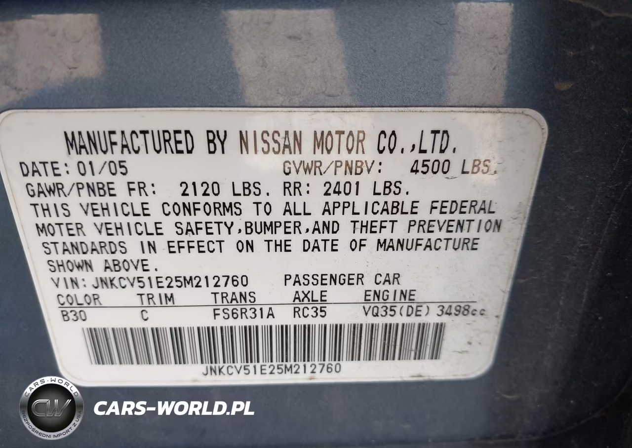 2005 Infiniti G35 VIN:JNKCV51E25M212760 - 9