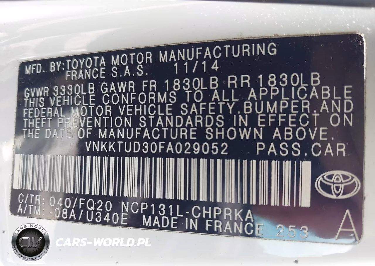 2015 Toyota Yaris L VIN:VNKKTUD30FA029052 - 9