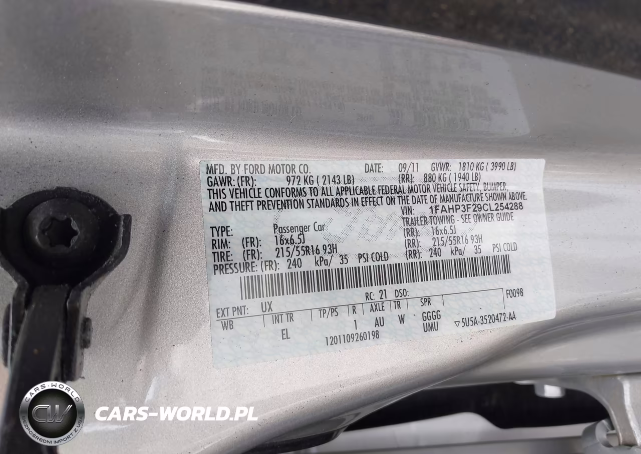 2012 Ford Focus Se VIN:1FAHP3F29CL254288 - 9