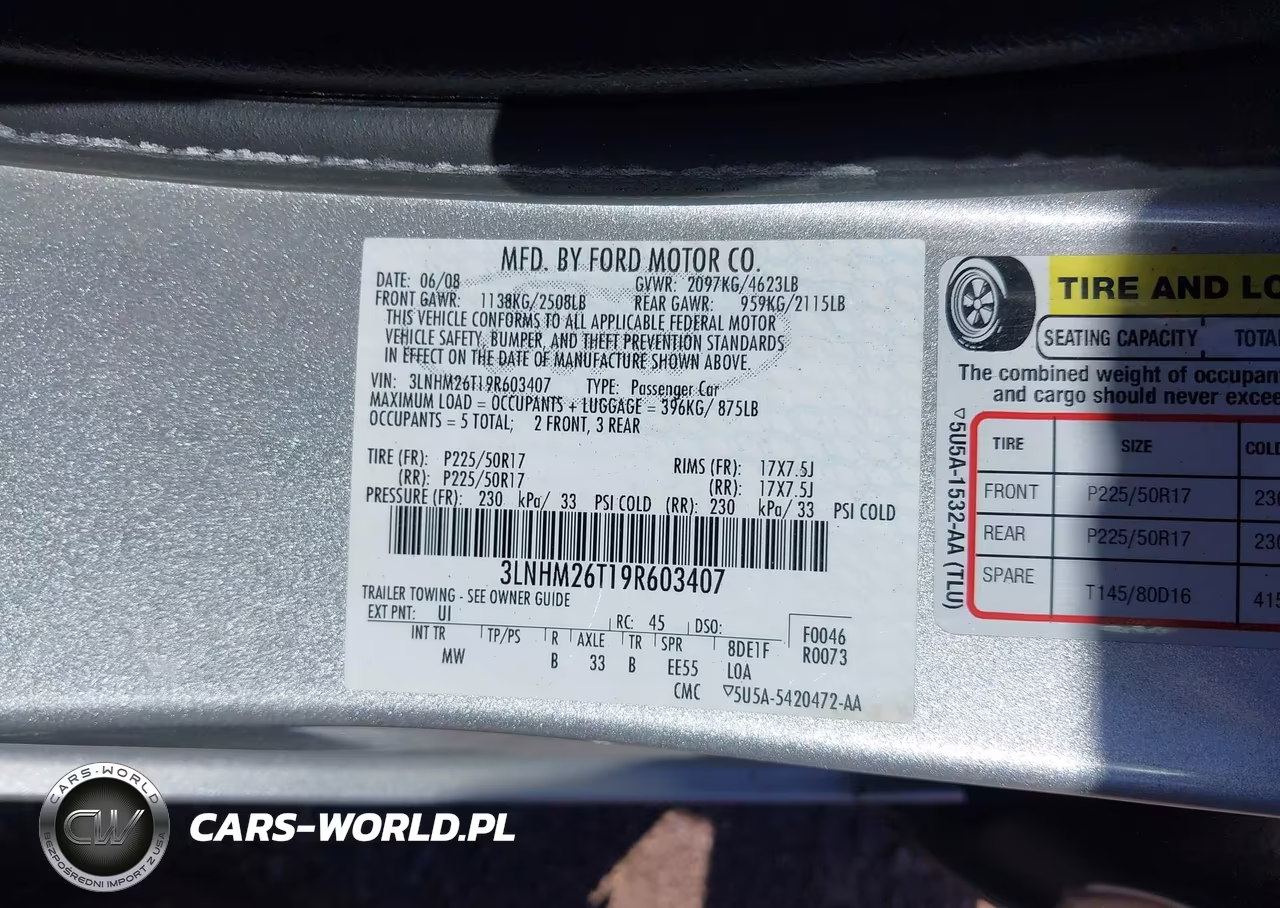 2009 Lincoln Mkz VIN:3LNHM26T19R603407 - 9