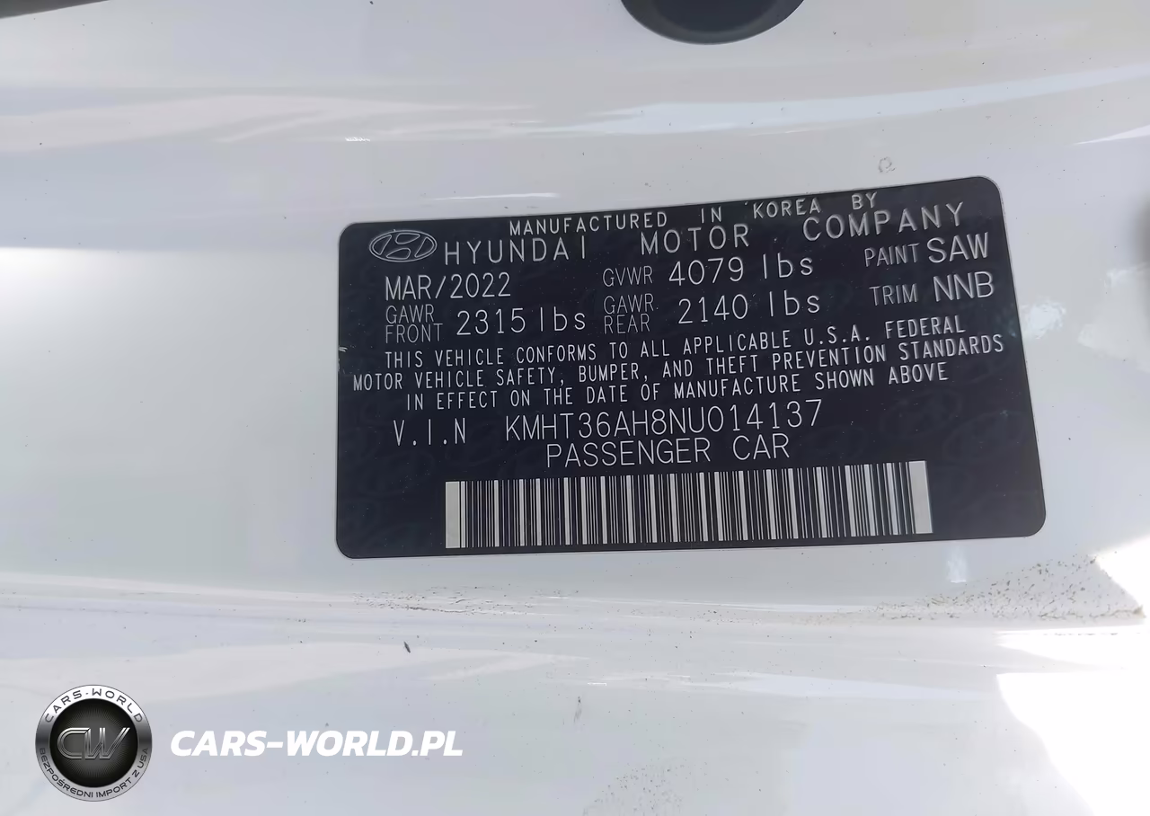 2022 Hyundai Veloster N VIN:KMHT36AH8NU014137 - 9