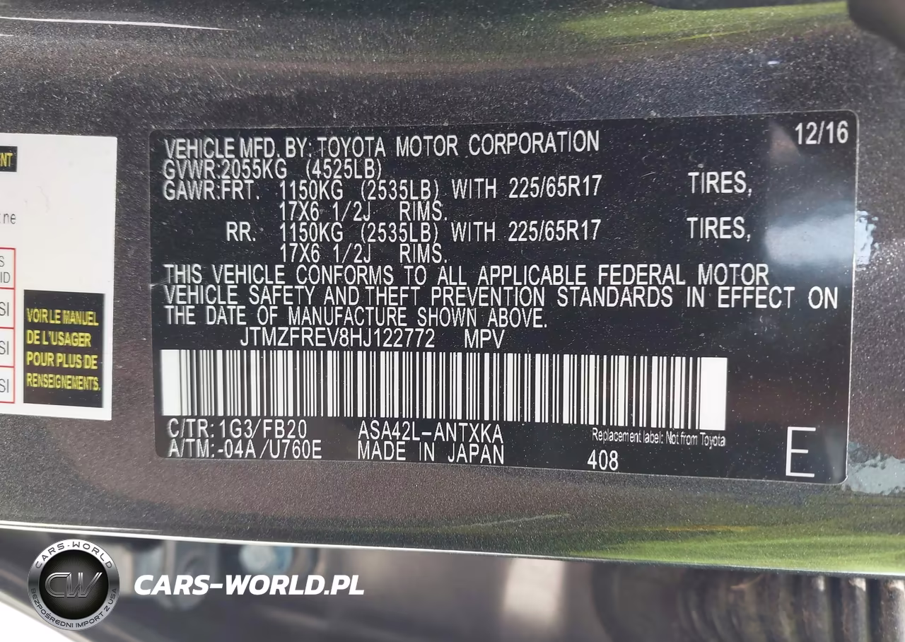 2017 Toyota Rav4 Le VIN:JTMZFREV8HJ122772 - 9