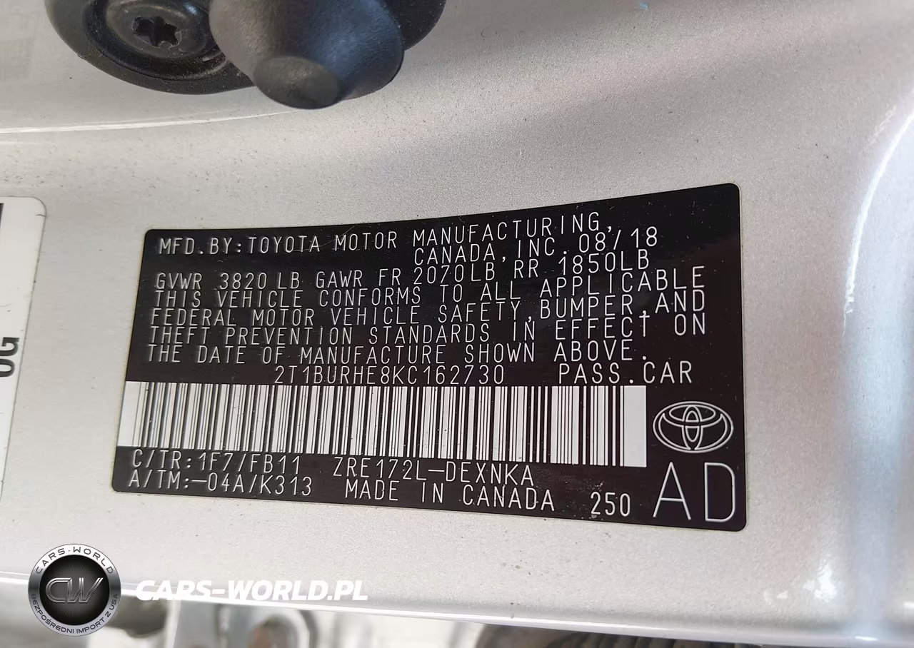 2019 Toyota Corolla Le VIN:2T1BURHE8KC162730 - 9