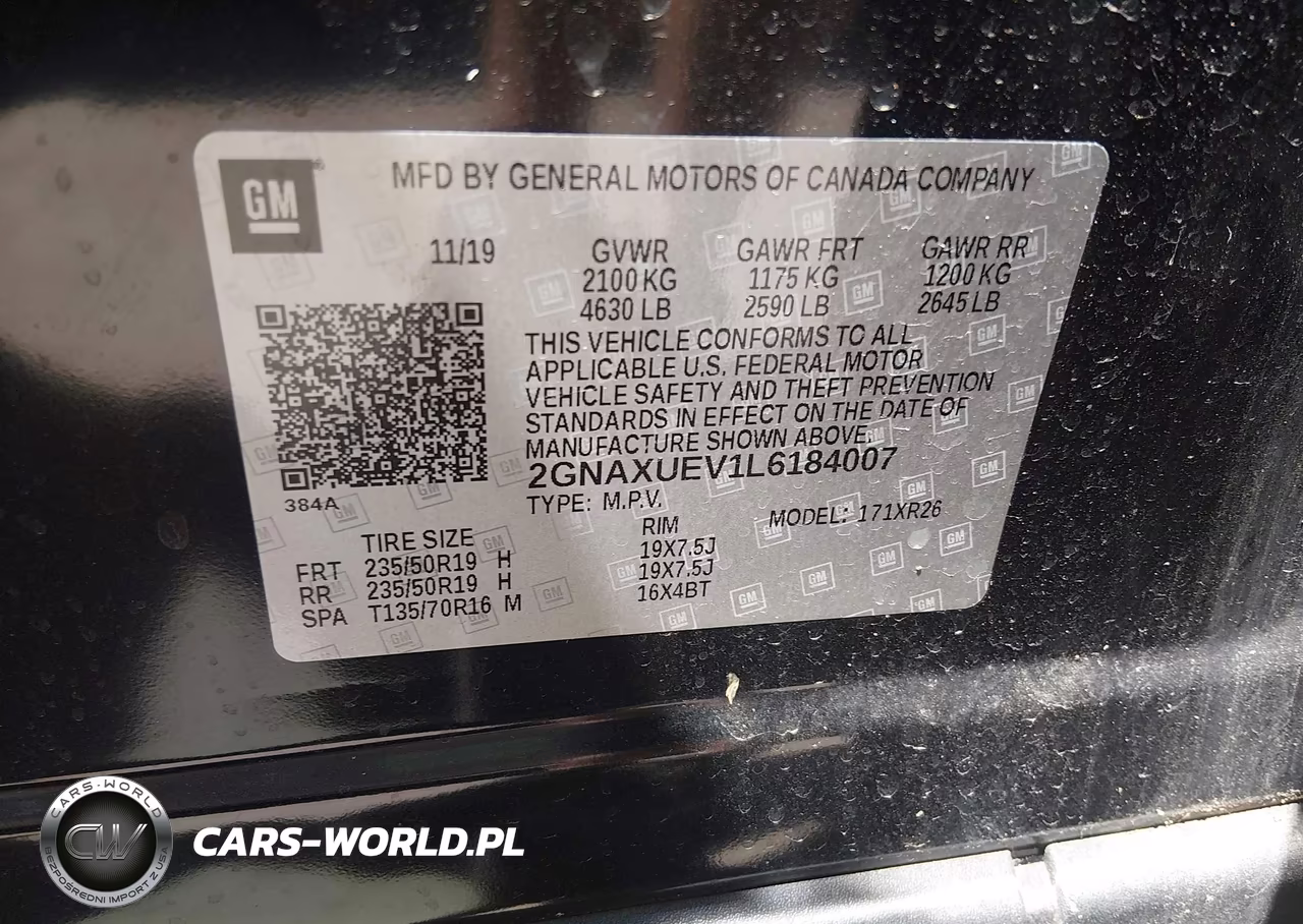 2020 Chevrolet Equinox Awd Lt 1.5L Turbo VIN:2GNAXUEV1L6184007 - 9