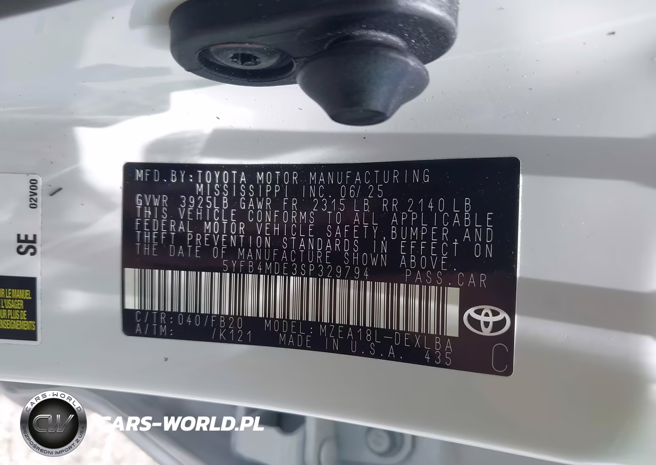 2025 Toyota Corolla Le VIN:5YFB4MDE3SP329794 - 9