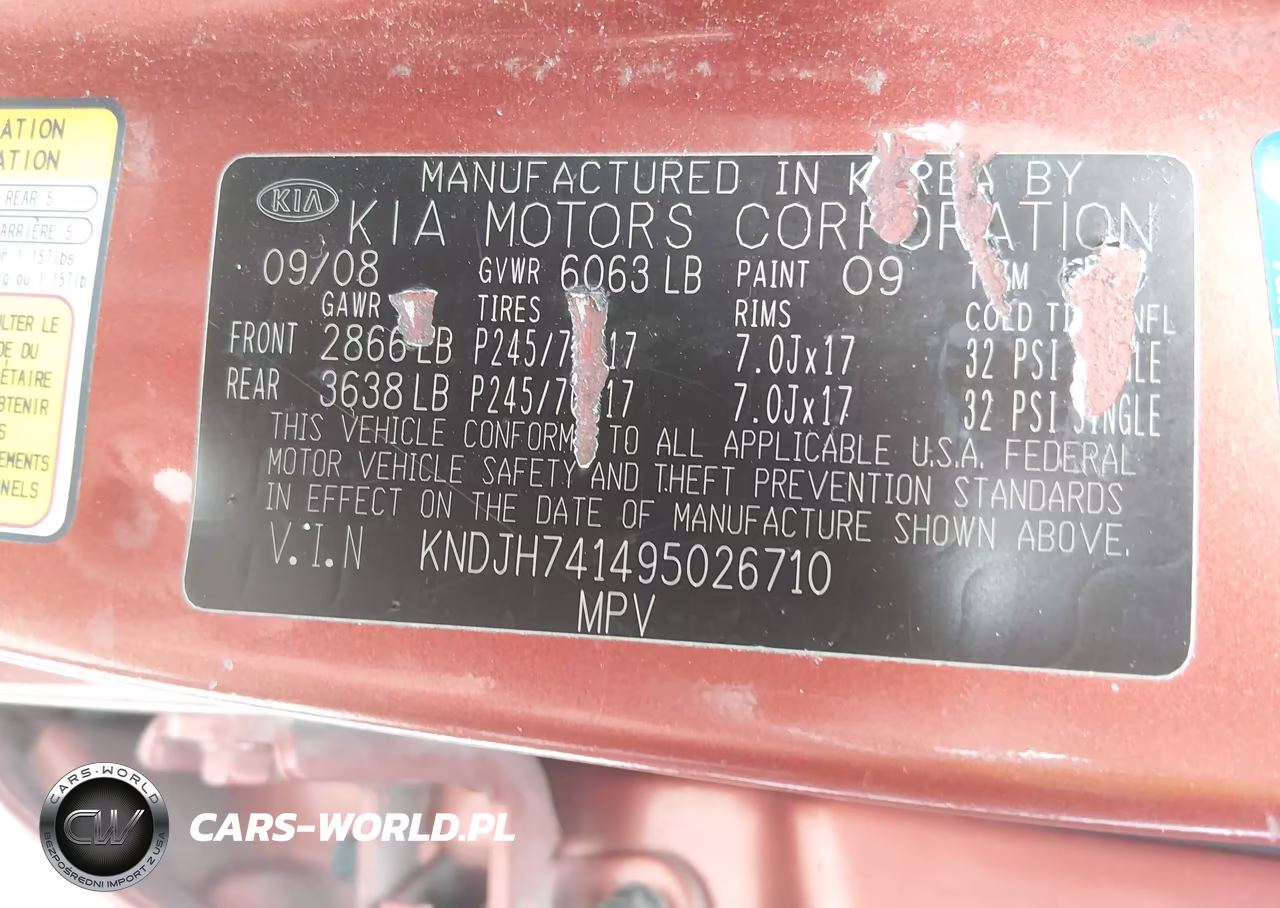 2009 Kia Borrego Lx V6 VIN:KNDJH741495026710 - 9