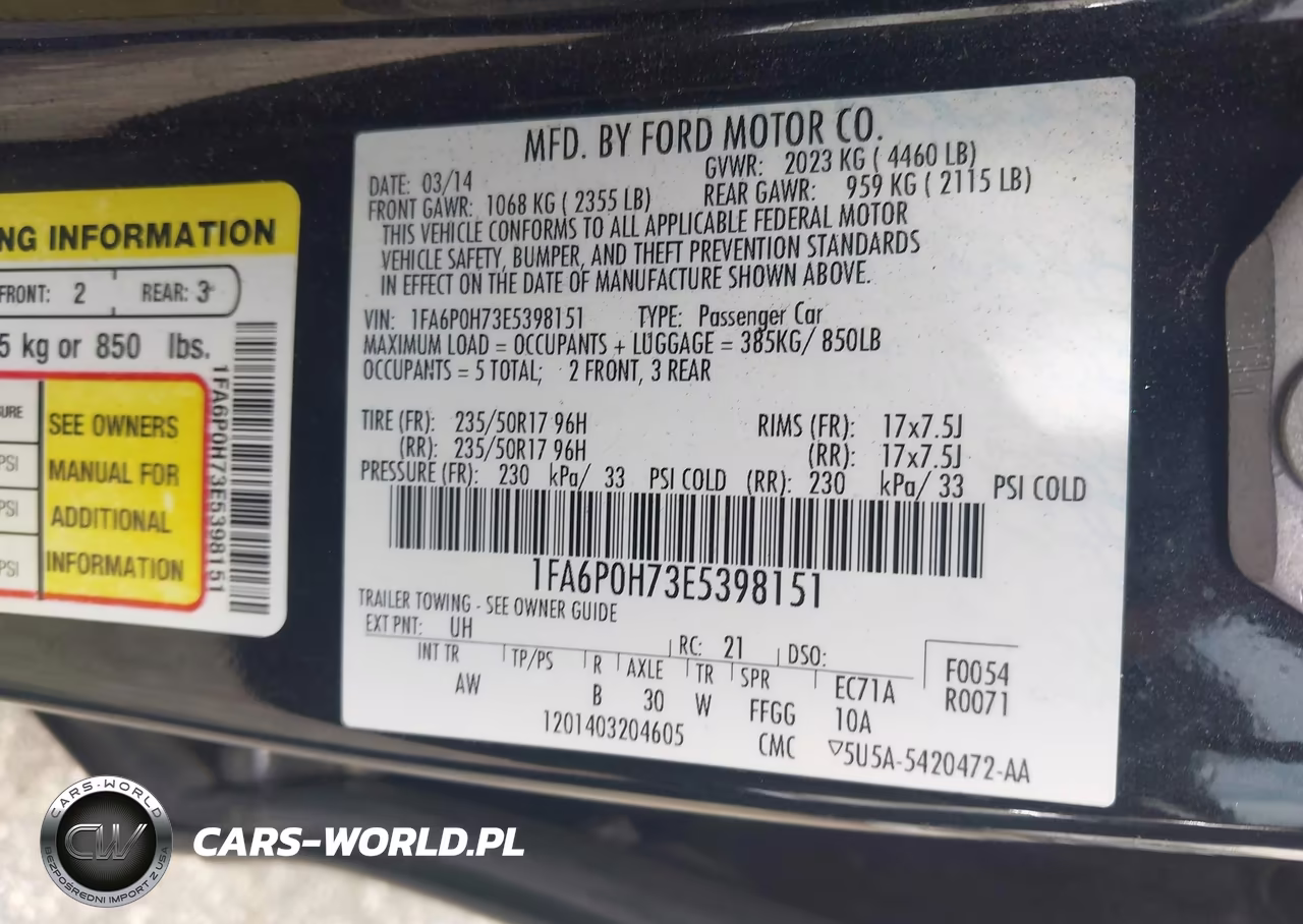 2014 Ford Fusion Se VIN:1FA6P0H73E5398151 - 9