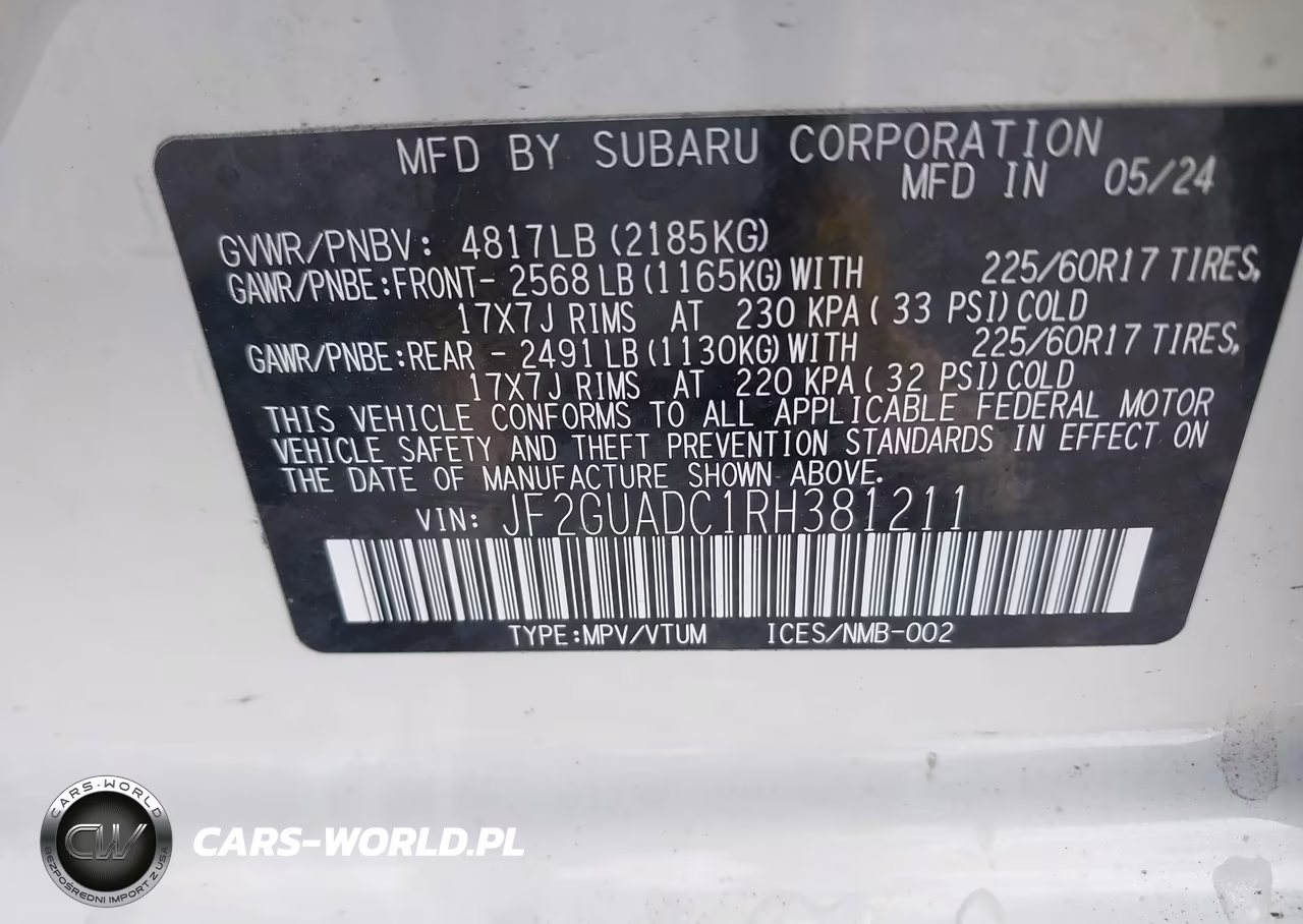 2024 Subaru Crosstrek Premium VIN:JF2GUADC1RH381211 - 9