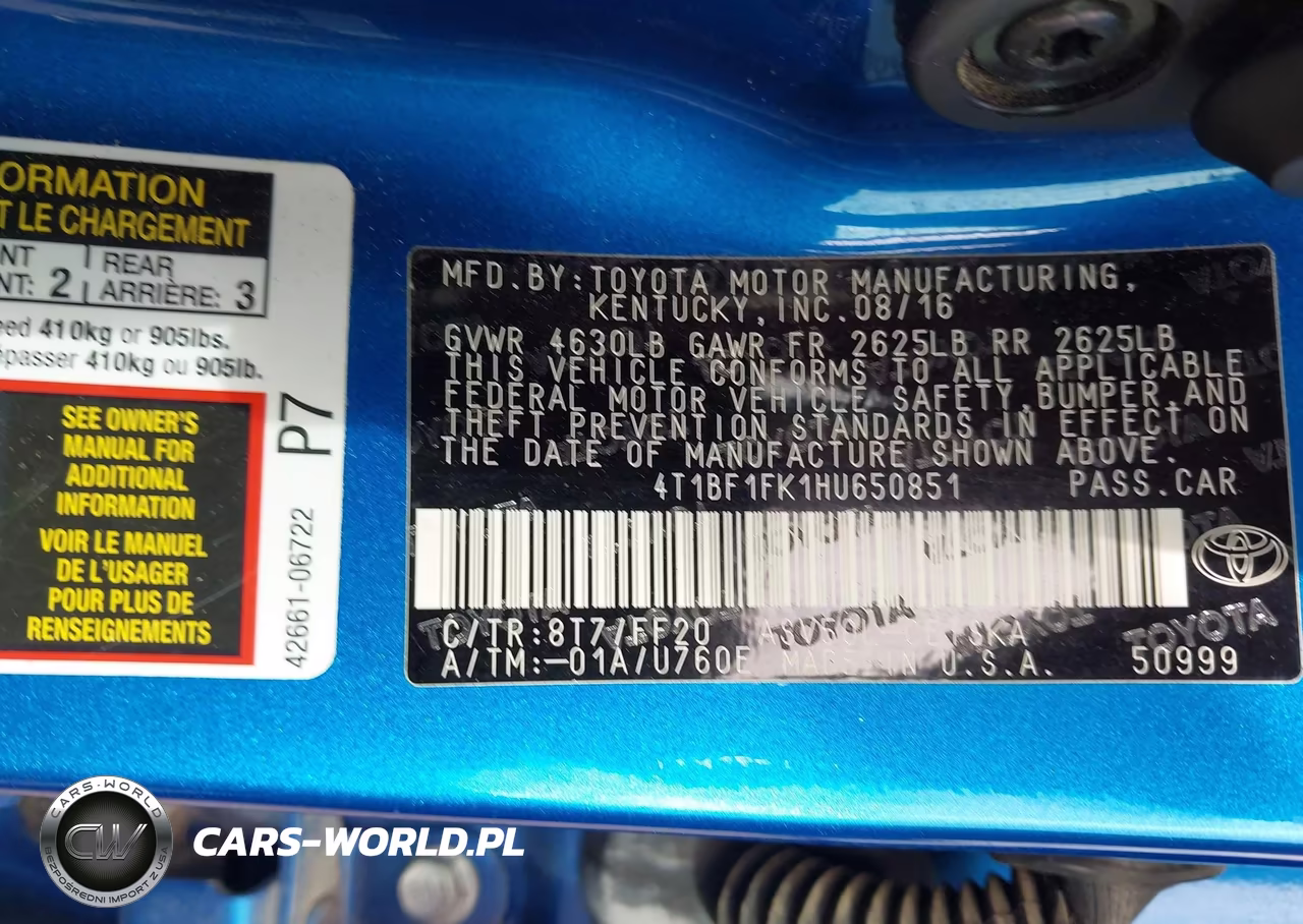 2017 Toyota Camry Se VIN:4T1BF1FK1HU650851 - 9