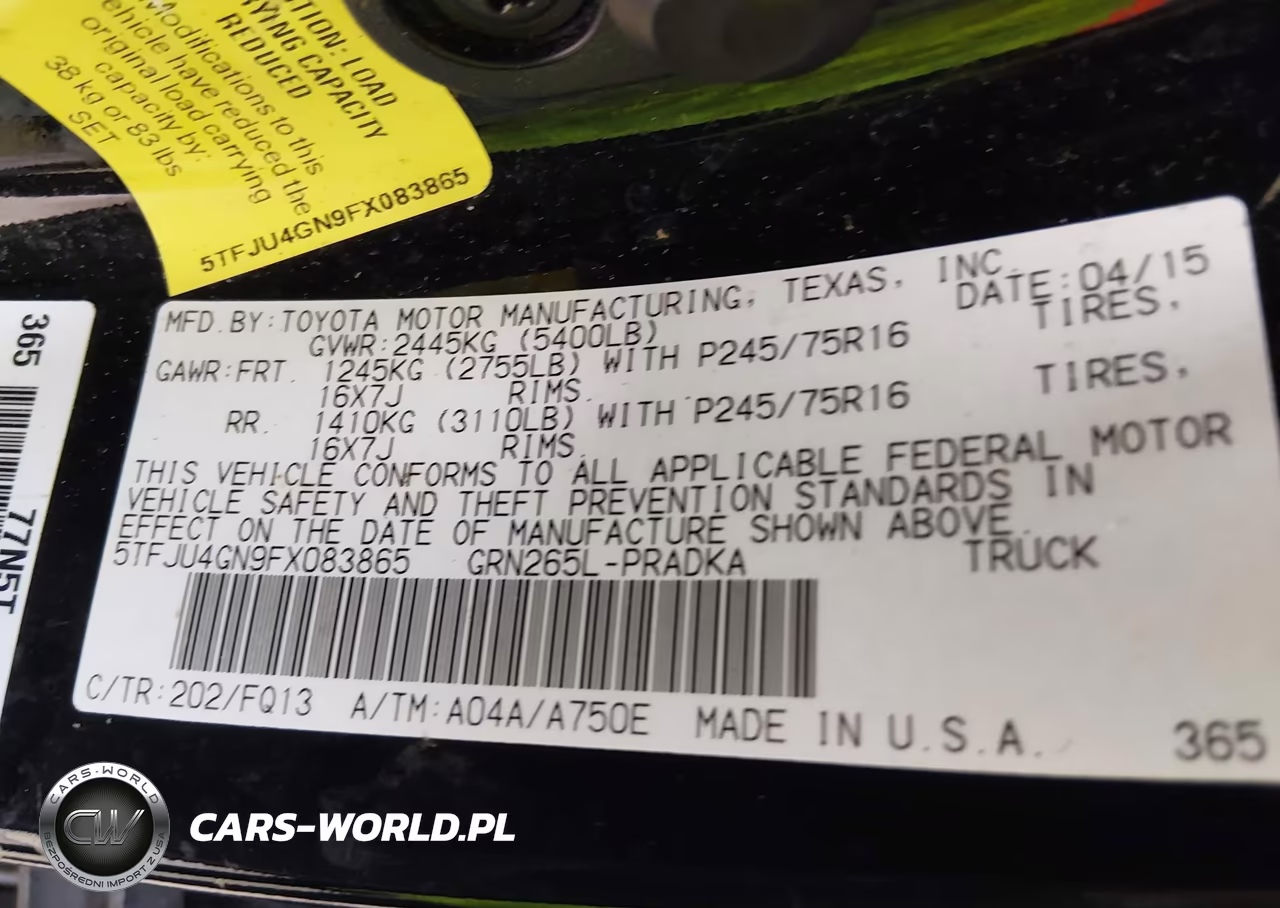 2015 Toyota Tacoma Prerunner V6 VIN:5TFJU4GN9FX083865 - 9