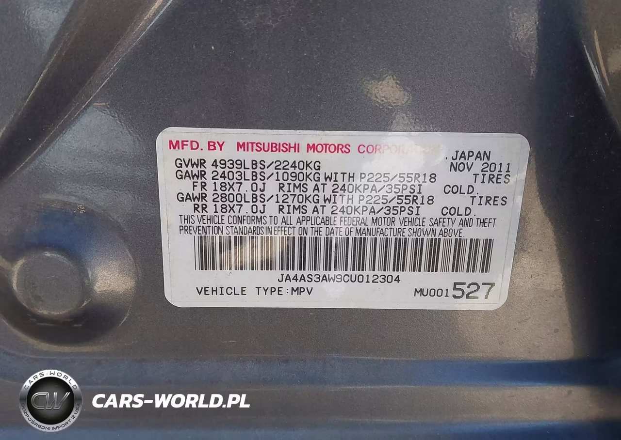 2012 Mitsubishi Outlander Se VIN:JA4AS3AW9CU012304 - 9