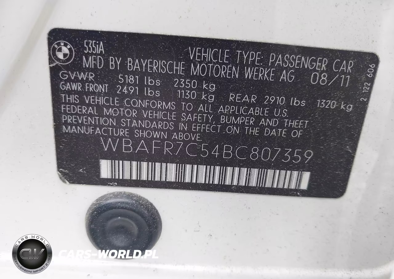 2011 BMW 535I VIN:WBAFR7C54BC807359 - 9