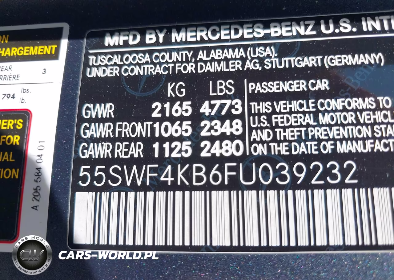 2015 Mercedes-Benz C 300 4Matic VIN:55SWF4KB6FU039232 - 9