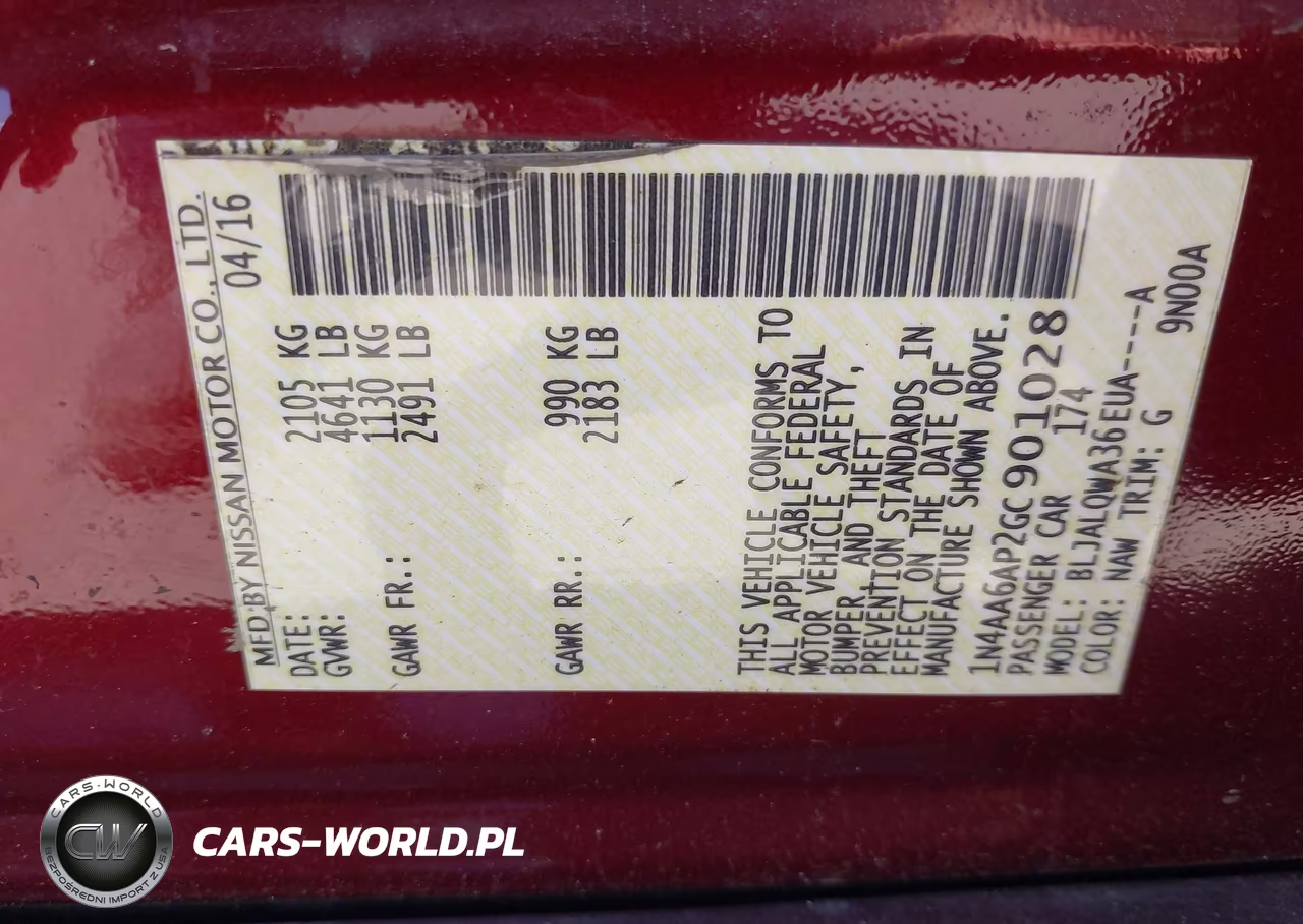 2016 Nissan Maxima 3.5 S VIN:1N4AA6AP2GC901028 - 9