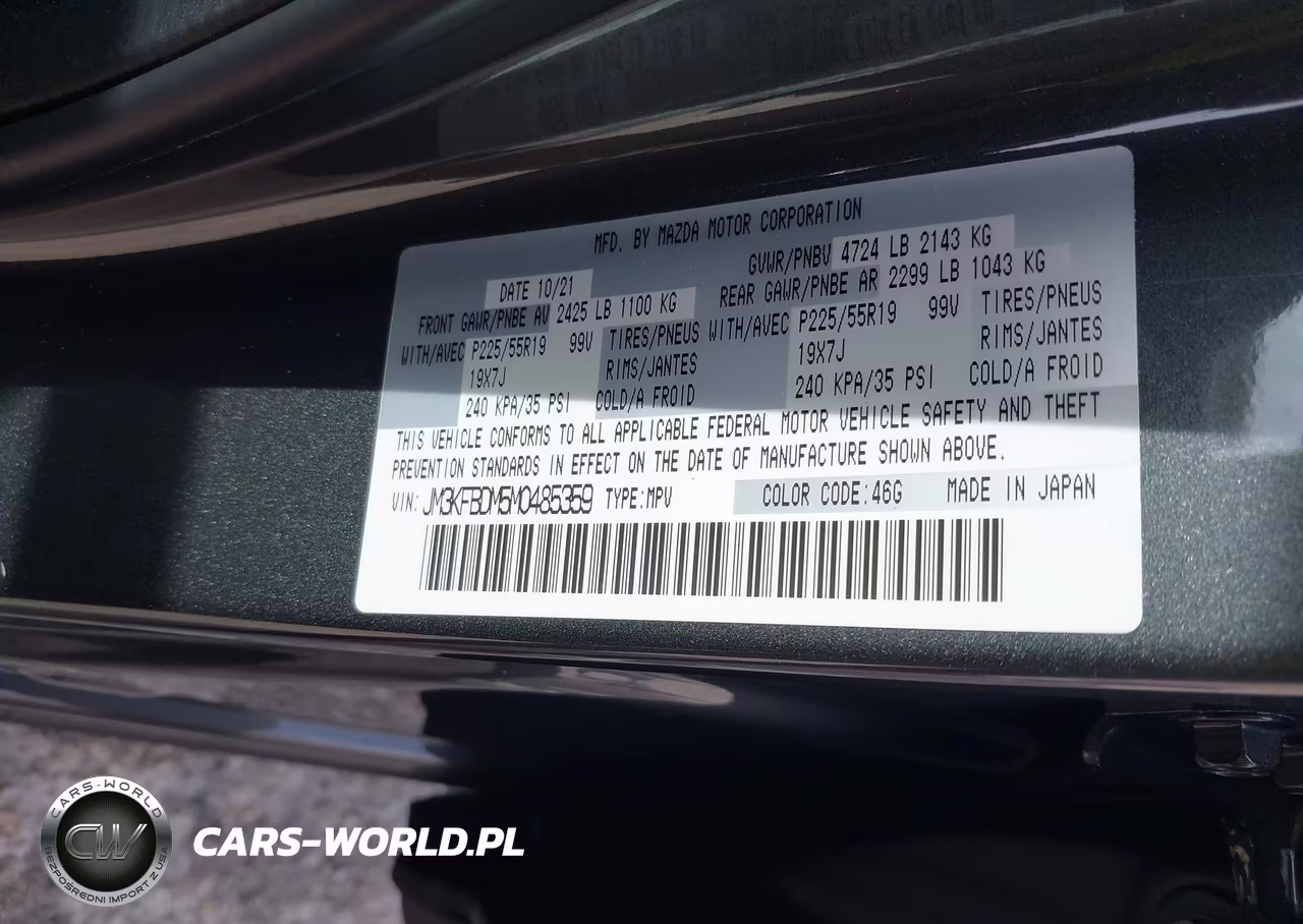 2021 Mazda Cx-5 Grand Touring VIN:JM3KFBDM5M0485359 - 9