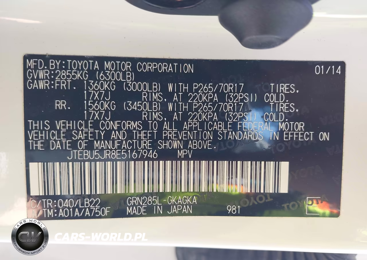 2014 Toyota 4Runner Sr5 Premium VIN:JTEBU5JR8E5167946 - 9