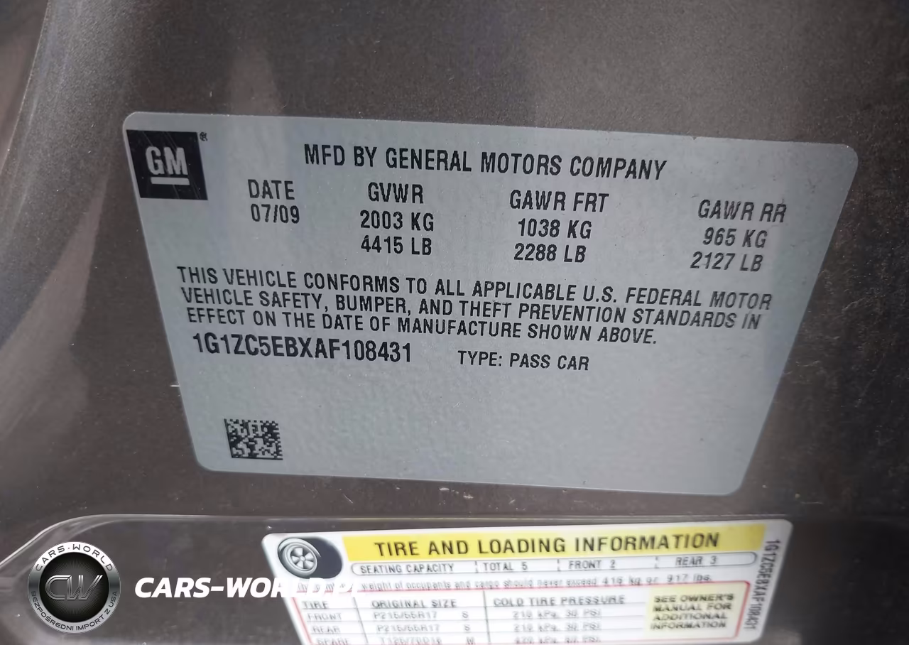 2010 Chevrolet Malibu Lt VIN:1G1ZC5EBXAF108431 - 9
