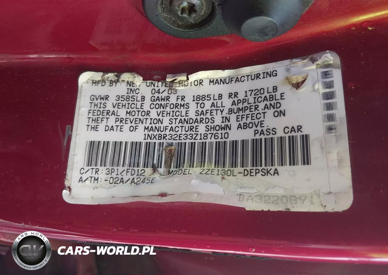2003 Toyota Corolla S VIN:1NXBR32E33Z187610 - 9