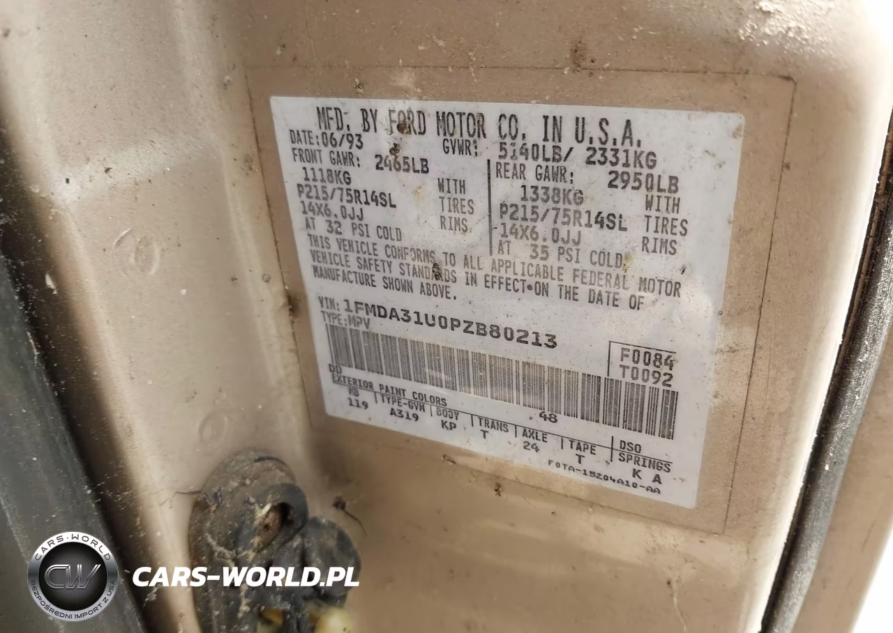 1993 Ford Aerostar VIN:1FMDA31U0PZB80213 - 9