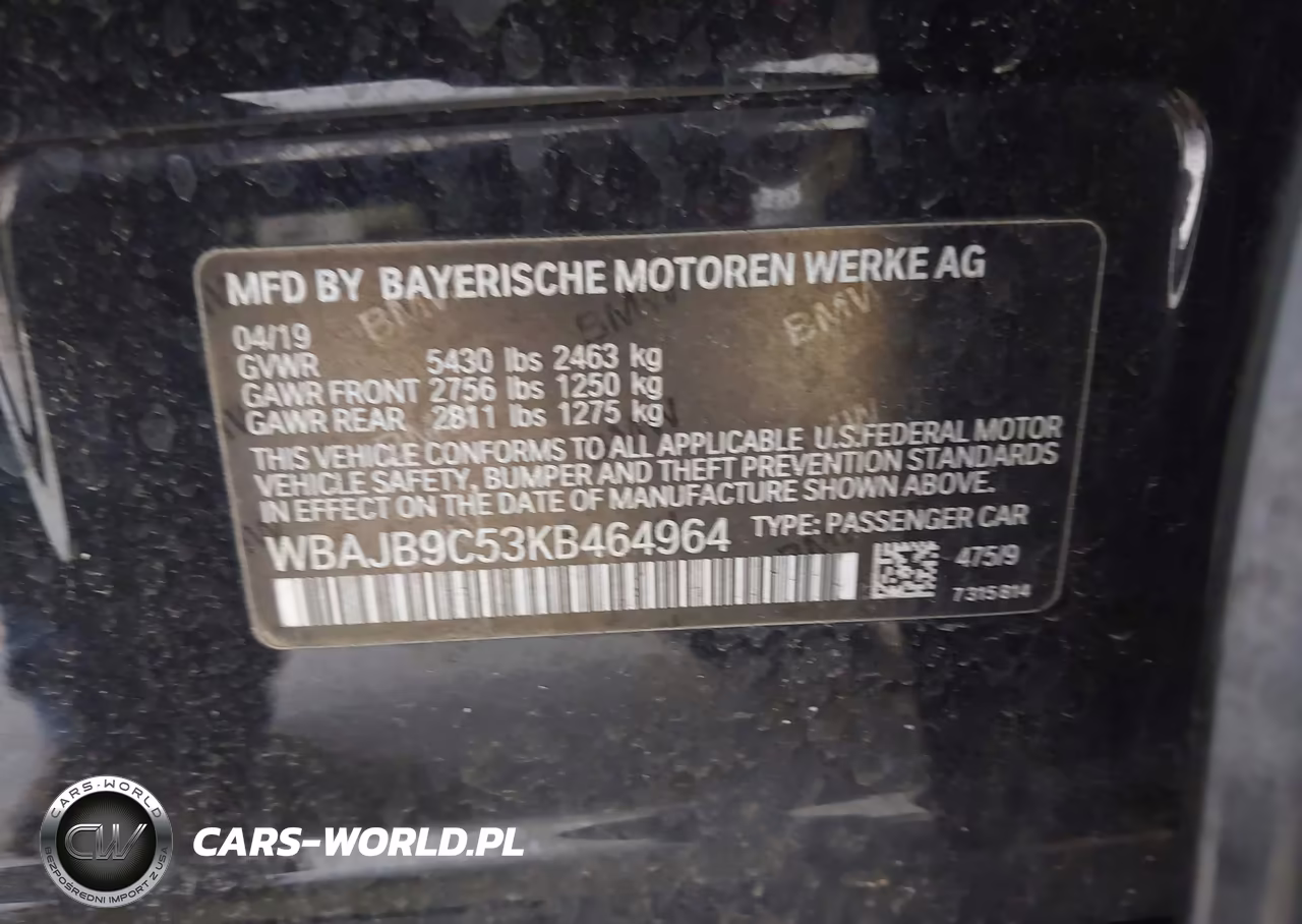 2019 BMW M550I xDrive VIN:WBAJB9C53KB464964 - 9