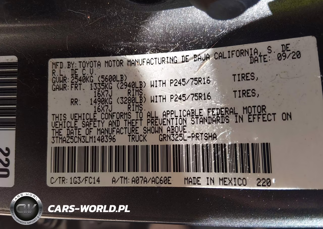 2020 Toyota Tacoma Sr5 V6 VIN:3TMAZ5CN3LM140396 - 9