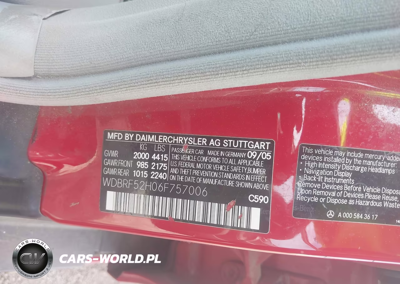 2006 Mercedes-Benz C-Class Sport VIN:WDBRF52H06F757006 - 9