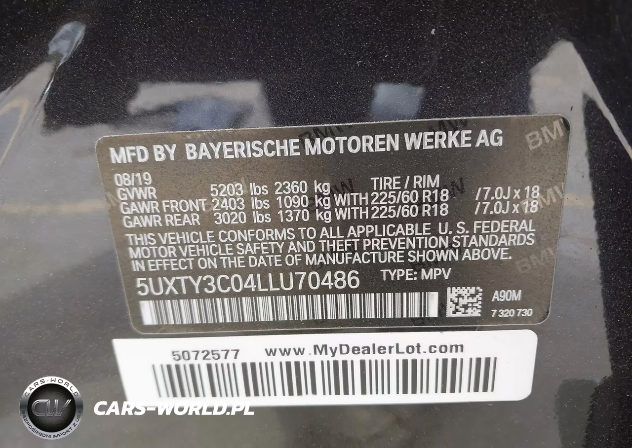 2020 BMW X3 Sdrive30I VIN:5UXTY3C04LLU70486 - 9
