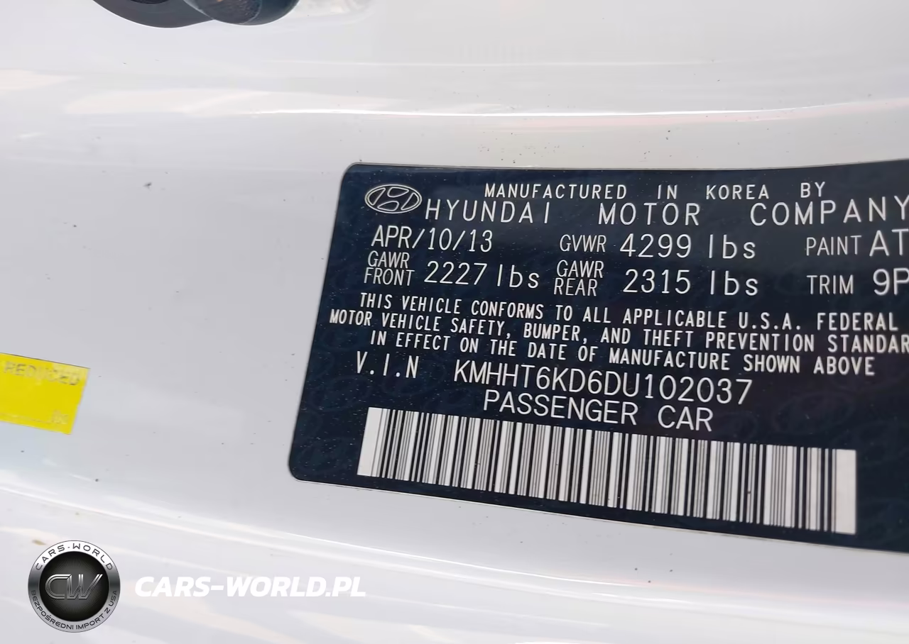 2013 Hyundai Genesis VIN:KMHHT6KD6DU102037 - 9