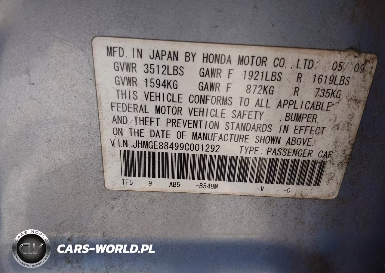 2009 Honda Fit Sport VIN:JHMGE88499C001292 - 9