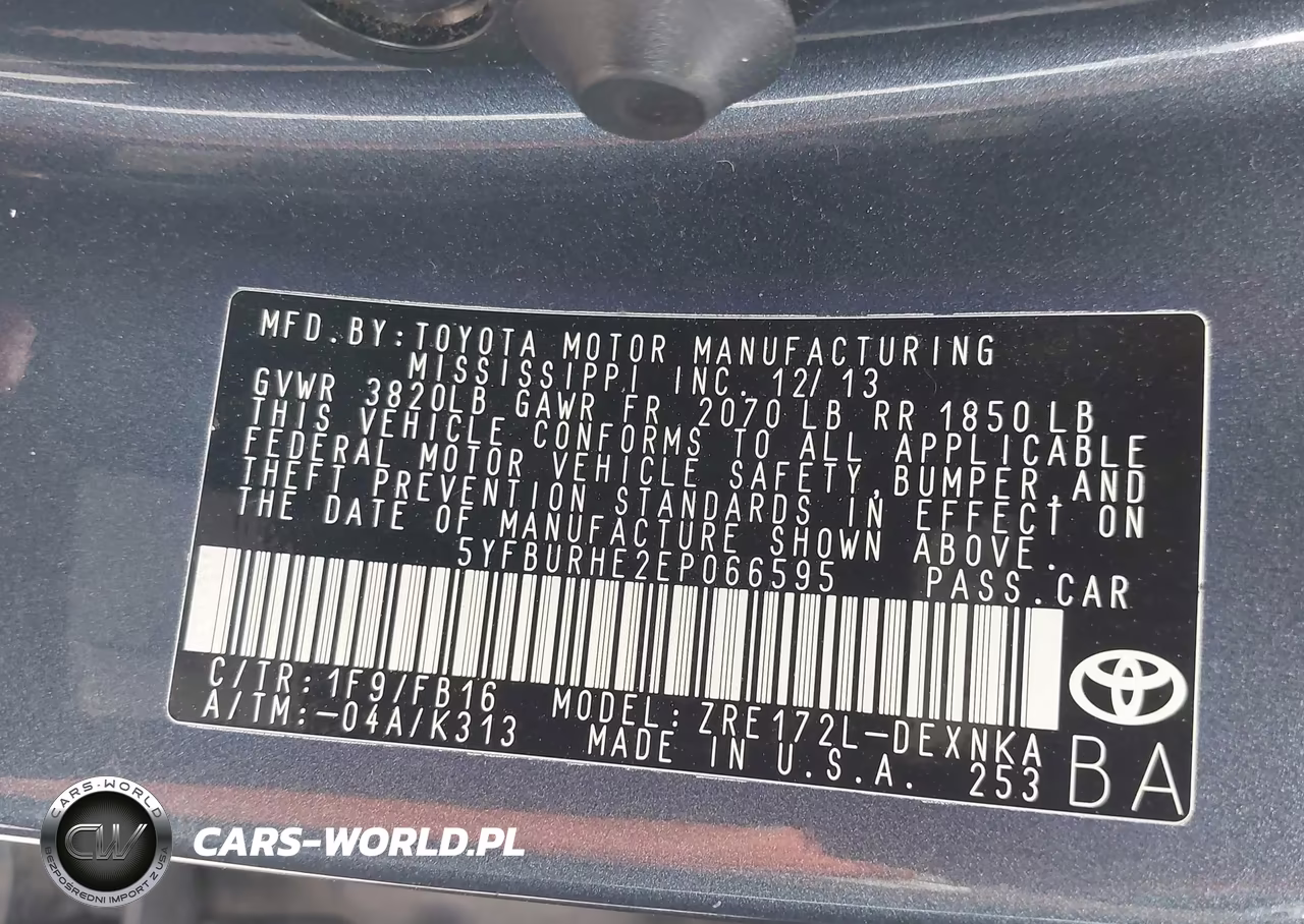2014 Toyota Corolla Le VIN:5YFBURHE2EP066595 - 9