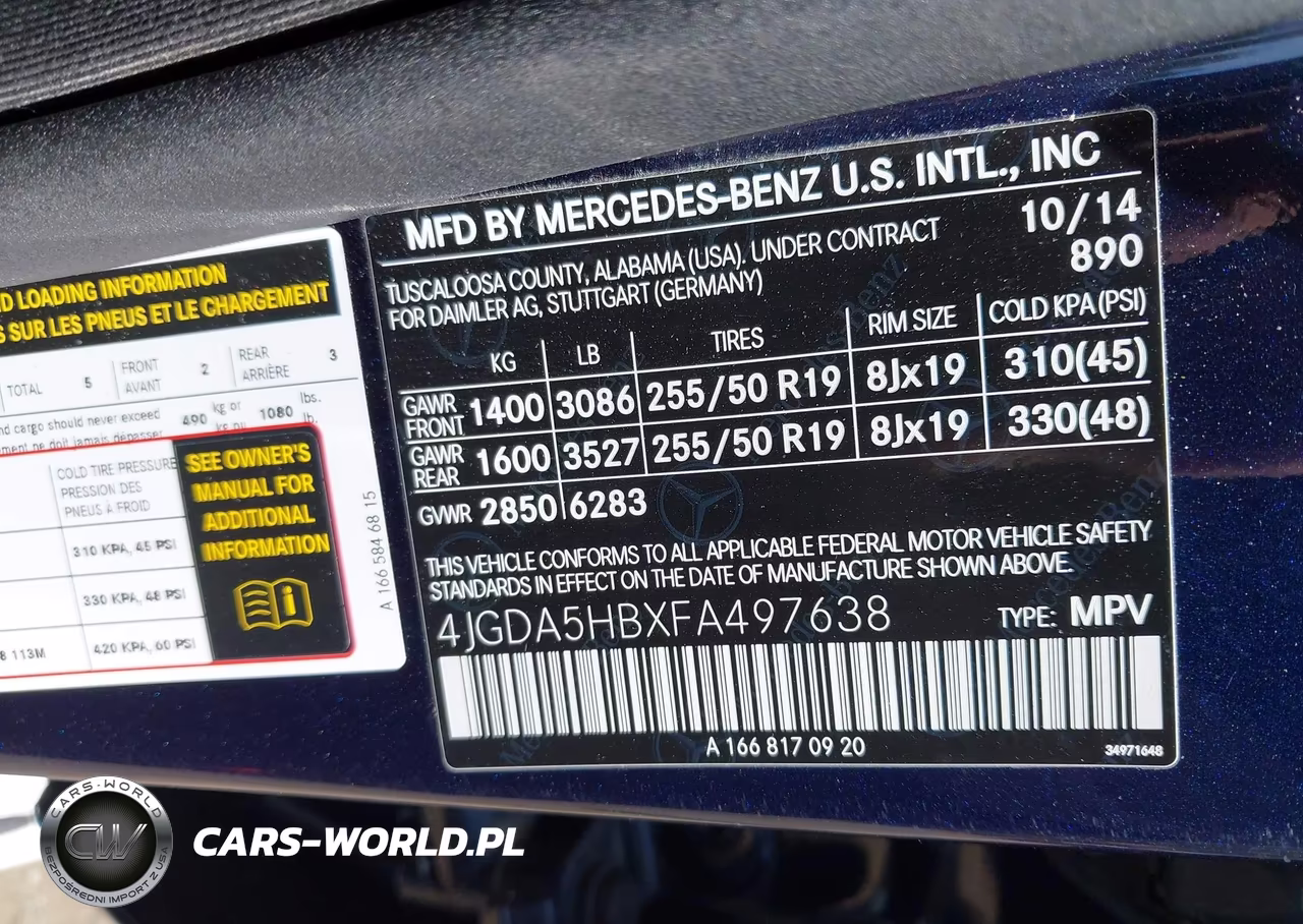 2015 Mercedes-Benz Ml 350 4Matic VIN:4JGDA5HBXFA497638 - 9
