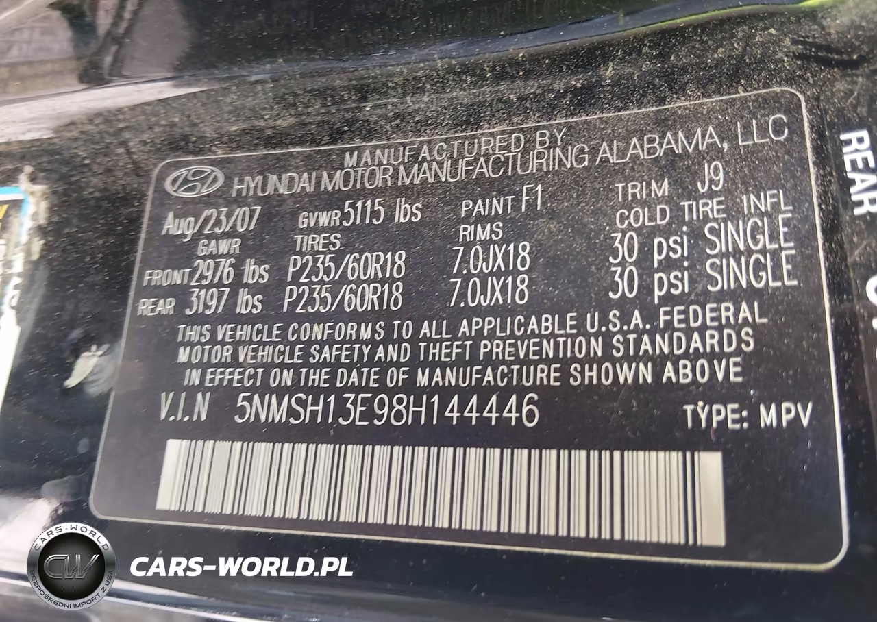 2008 Hyundai Santa Fe Limited-Se VIN:5NMSH13E98H144446 - 9