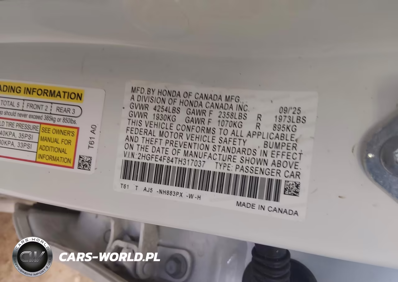 2026 Honda Civic Hybrid Sport-Sport Touring VIN:2HGFE4F84TH317037 - 9