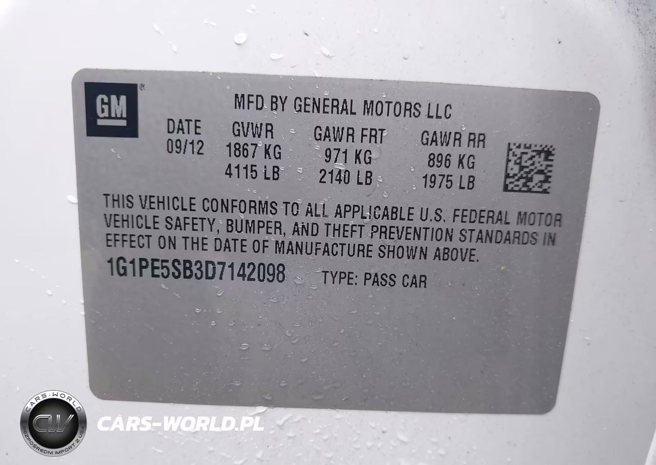 2013 Chevrolet Cruze 2Lt Auto VIN:1G1PE5SB3D7142098 - 9