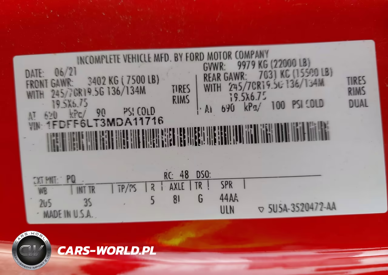 2021 Ford F-600 Chassis Xlt VIN:1FDFF6LT3MDA11716 - 8