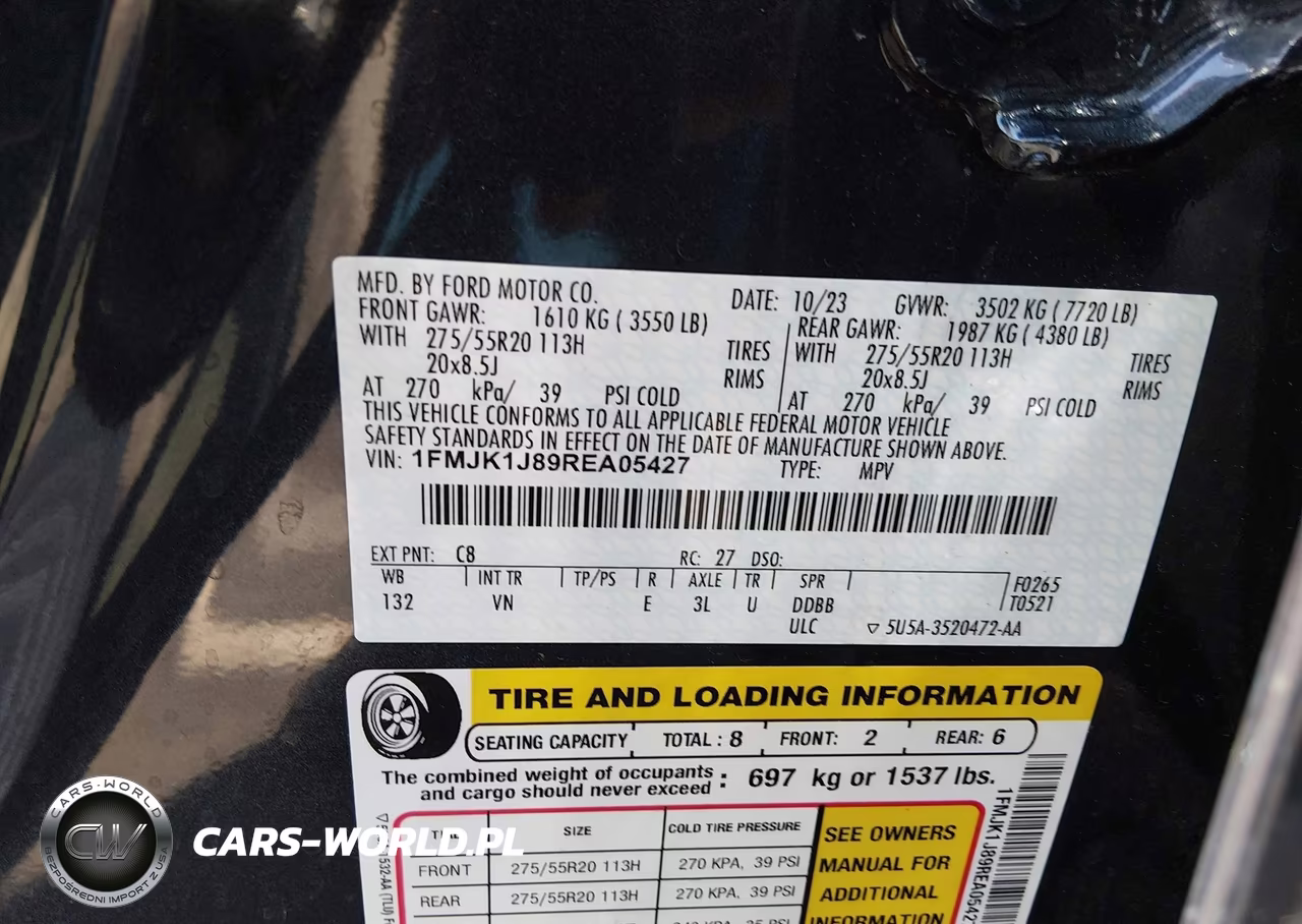 2024 Ford Expedition Xlt Max VIN:1FMJK1J89REA05427 - 9