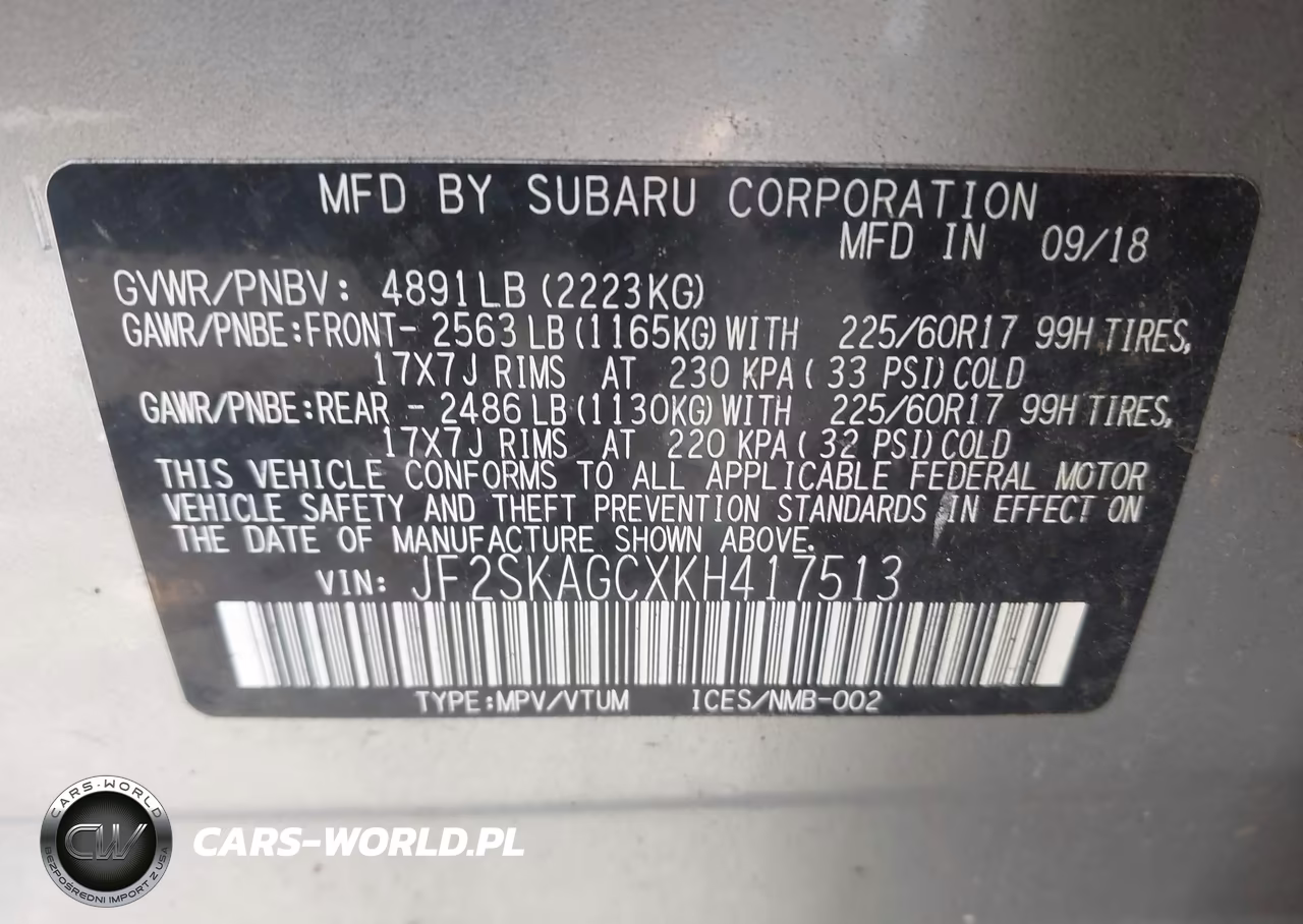 2019 Subaru Forester Premium VIN:JF2SKAGCXKH417513 - 9