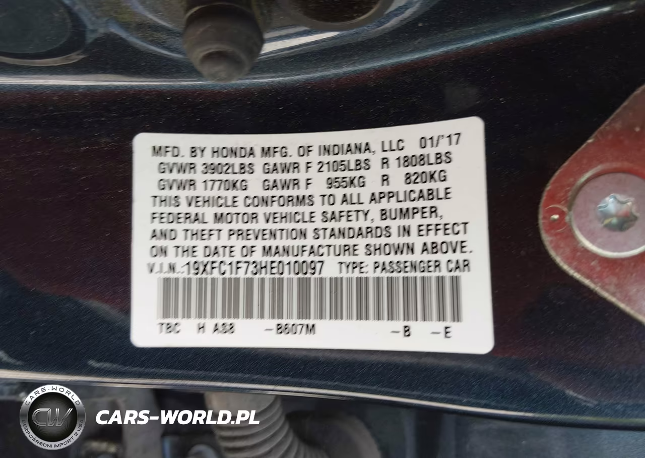 2017 Honda Civic Ex-L VIN:19XFC1F73HE010097 - 9