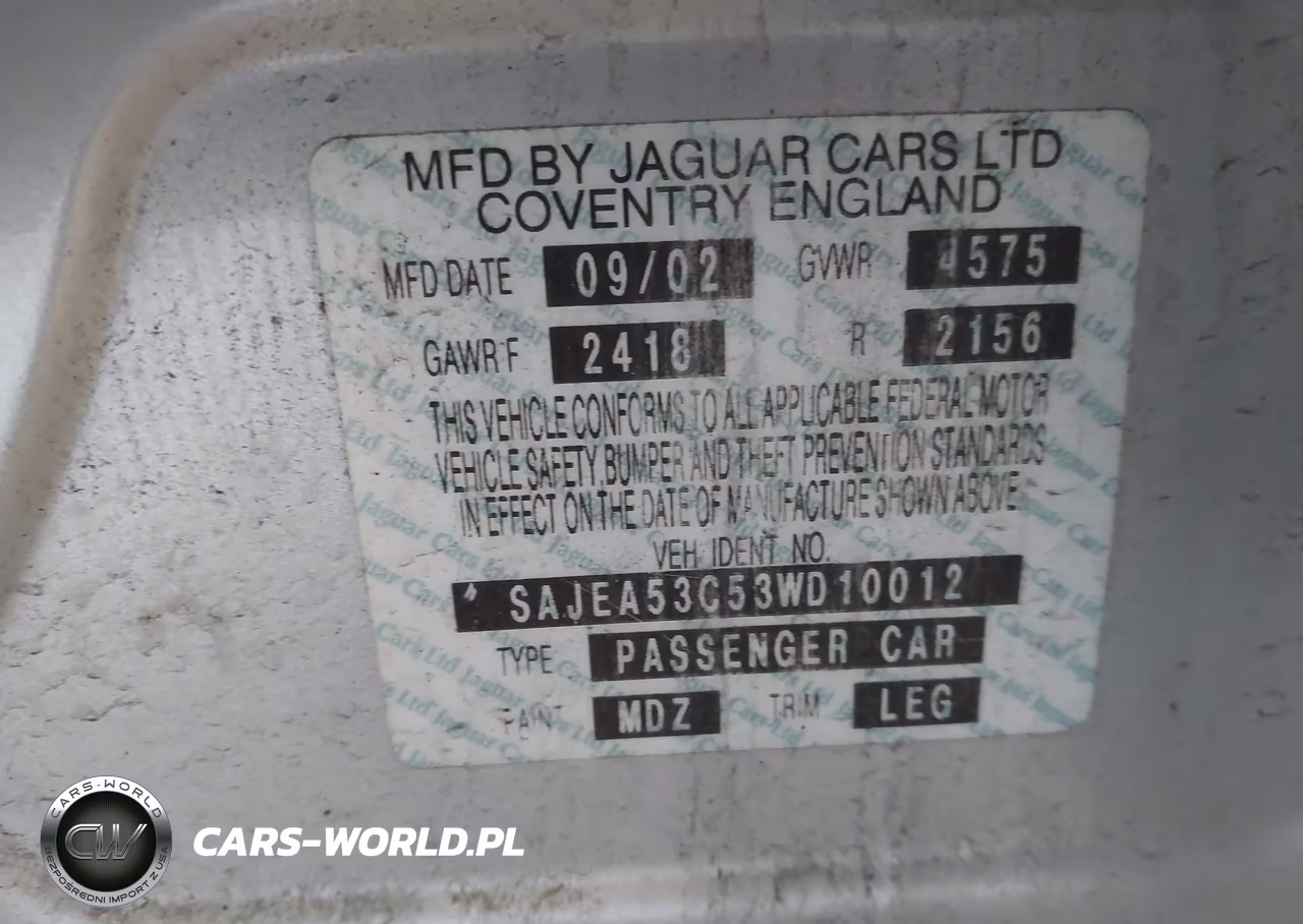2003 Jaguar X-Type 3.0 VIN:SAJEA53C53WD10012 - 9