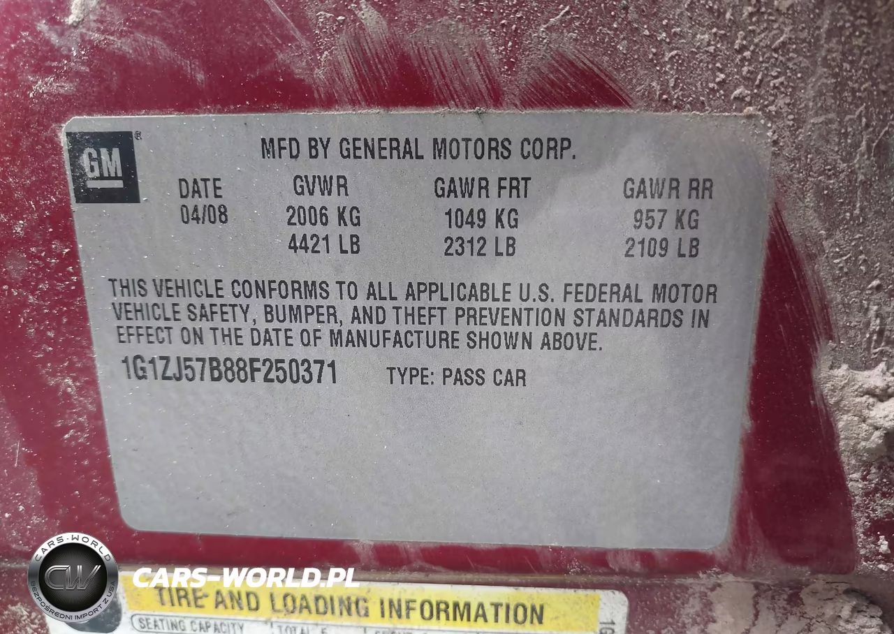 2008 Chevrolet Malibu Lt VIN:1G1ZJ57B88F250371 - 9
