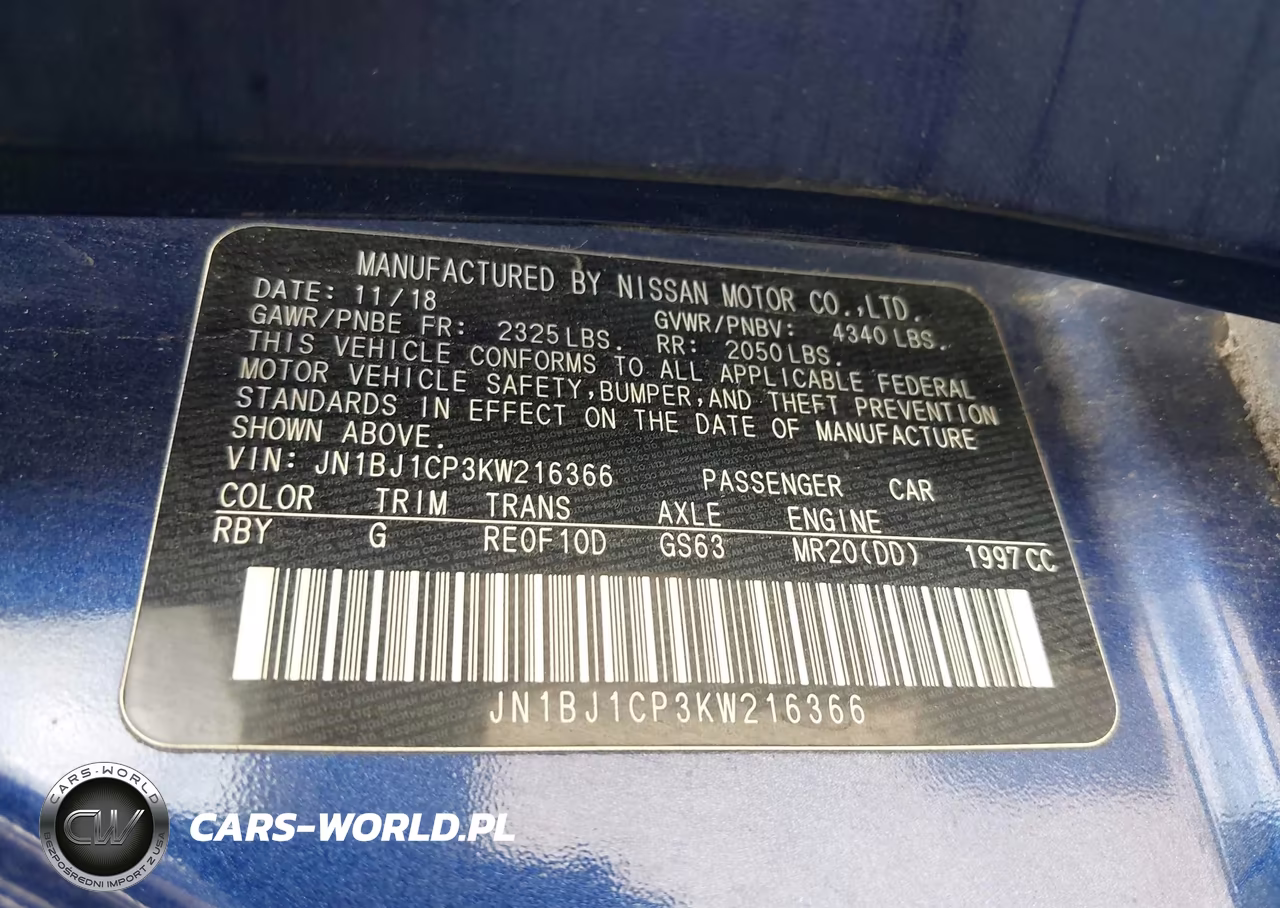 2019 Nissan Rogue Sport S VIN:JN1BJ1CP3KW216366 - 9