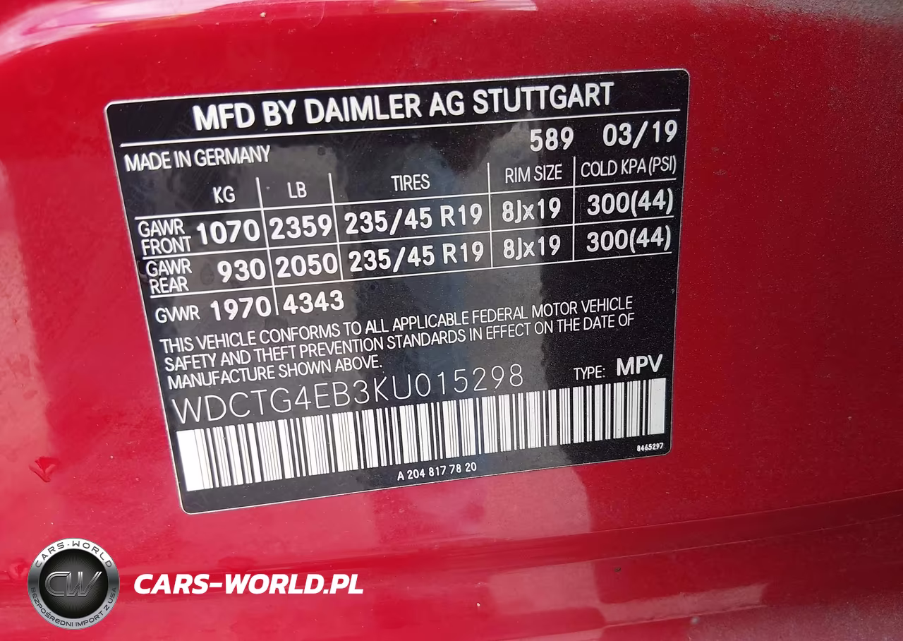 2019 Mercedes-Benz Gla 250 VIN:WDCTG4EB3KU015298 - 9