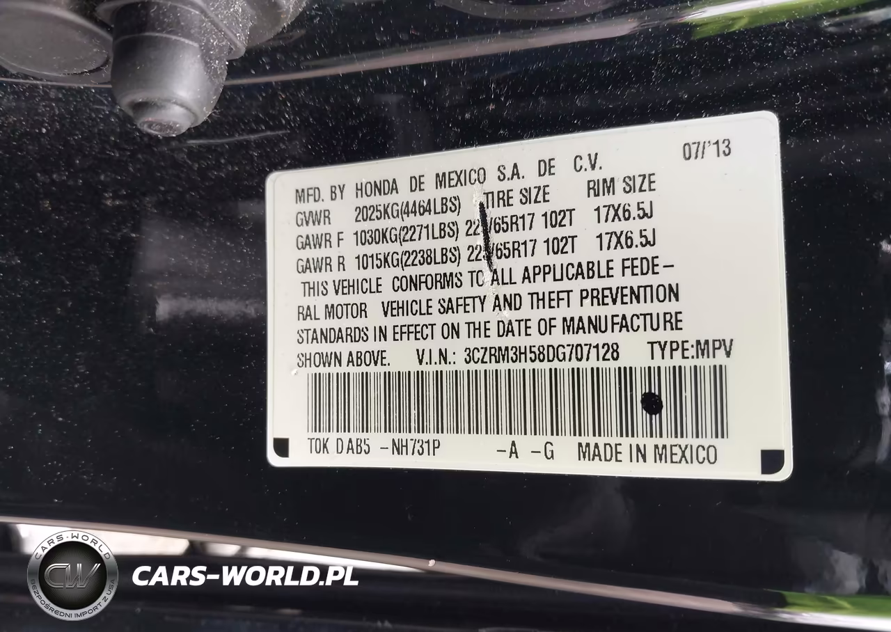 2013 Honda Cr-V Ex VIN:3CZRM3H58DG707128 - 9