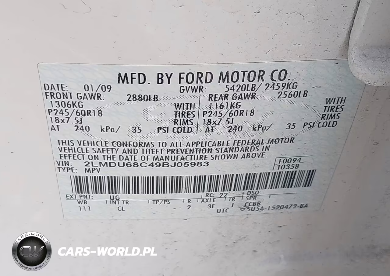 2009 Lincoln Mkx VIN:2LMDU68C49BJ05983 - 9
