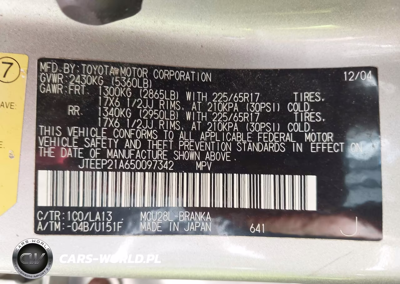 2005 Toyota Highlander Limited V6 VIN:JTEEP21A650097342 - 9