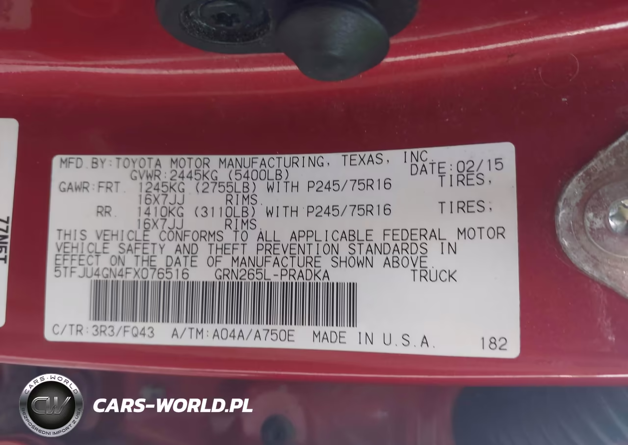 2015 Toyota Tacoma Prerunner V6 VIN:5TFJU4GN4FX076516 - 9
