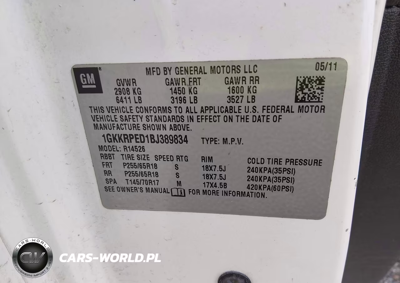 2011 GMC Acadia Sle VIN:1GKKRPED1BJ389834 - 9